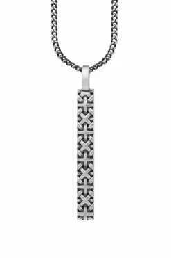 Anhänger mit Kette 925/- Silber matt oxidiert Flechtoptik 41184709771358