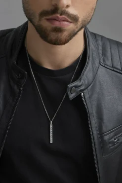 Anhänger mit Kette 925/- Silber matt oxidiert Flechtoptik 41184709771358