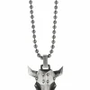 Anhänger mit Kette 925/- Silber oxidiert Bullhead 41184471908446