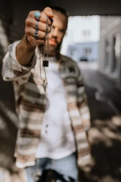 Anhänger mit Kette 925/- Silber oxidiert Bullhead 41184471908446