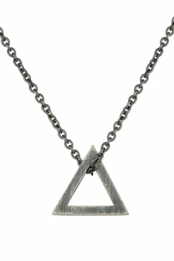 Anhänger mit Kette 925/- Silber matt oxidiert Dreieck 41184520536158
