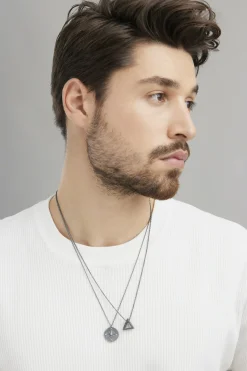 Anhänger mit Kette 925/- Silber matt oxidiert Dreieck 41184520536158