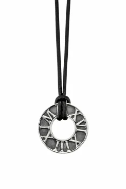 Anhänger mit Kette 925/- Sterling Silber matt-oxidiert Leder 41173132607582