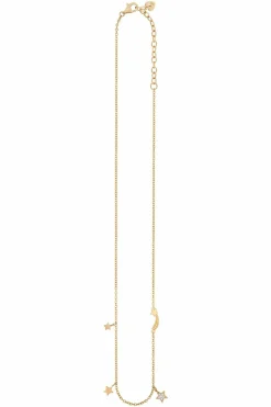 Anhänger mit Kette 925 Sterling Silber gelb vergoldet Sterne Sternschnuppe Zirkonia 41184543899742