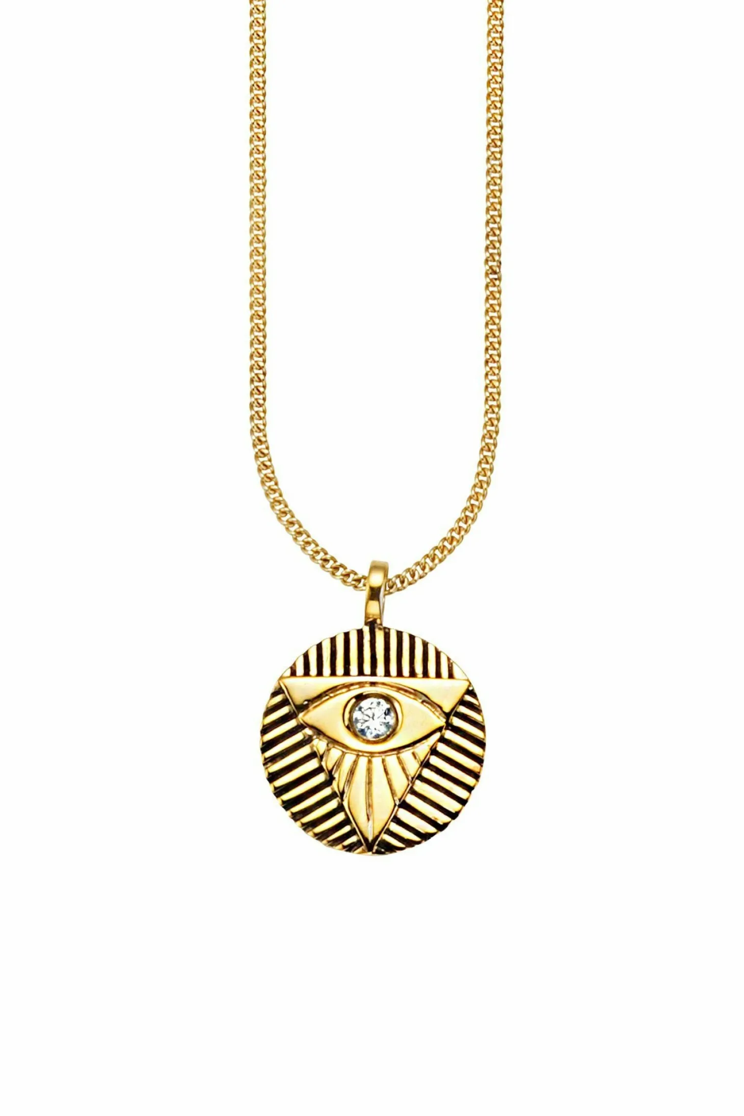 Anhänger mit Kette 925/- Sterling Silber vergoldet Zirkonia 41178867302494