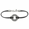 Armband 925 Silber matt-oxidiert mit Leder 41173128249438