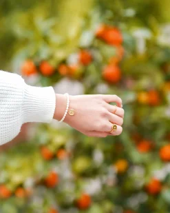 Armband 925 Silber Perlenarmband Münze vergoldet Sonne Karma 41184823607390