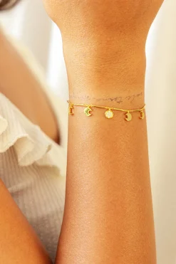 Armband 925 Silber vergoldet Anhänger Mondphasen Zirkonia 41185098399838