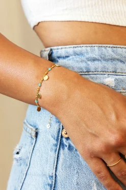 Armband 925 Silber vergoldet Amazonit Plättchen 41185009795166