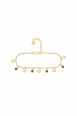 Armband 925 Silber vergoldet Hämatit Plättchen 41185008582750