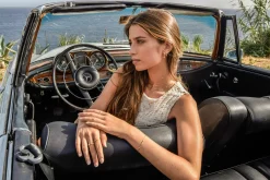 Armband 925/- Sterling Silber vergoldet Schlangenkette vierseitig diamantiert mit Kugeln 41184792641630