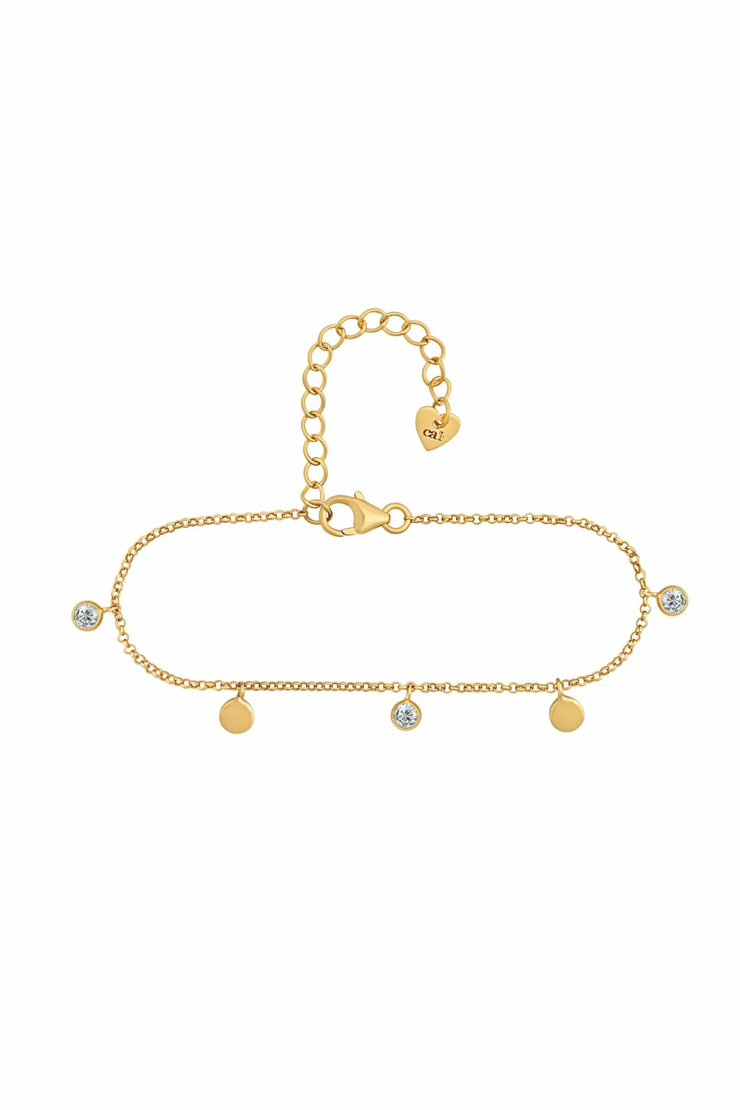 Armband 925/- Sterling Silber vergoldet Anhänger Plättchen Zirkonia 41184809287774