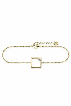 Armband 925 Sterling Silber gelb vergoldet Rechteck Zirkonia 41184572702814