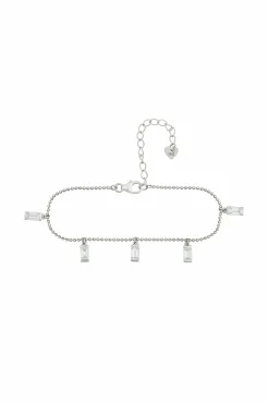 Armband 925/- Sterling Silber rhodiniert Anhänger Zirkonia Baguette 41184799621214
