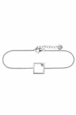 Armband 925 Sterling Silber rhodiniert Rechteck Zirkonia 41184572735582