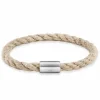 Armband Edelstahl Textilband creme 23cm 41184440418398