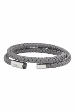 Armband Leder grau 21cm + Verlängerung Wickelarmband 41185221902430