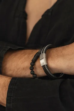 Armband Leder schwarz 21cm + Verlängerung 41185181532254