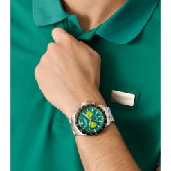 ASTON MARTIN Herren Armbanduhr Chronograph AML ICON grün, silber MTIS1F502