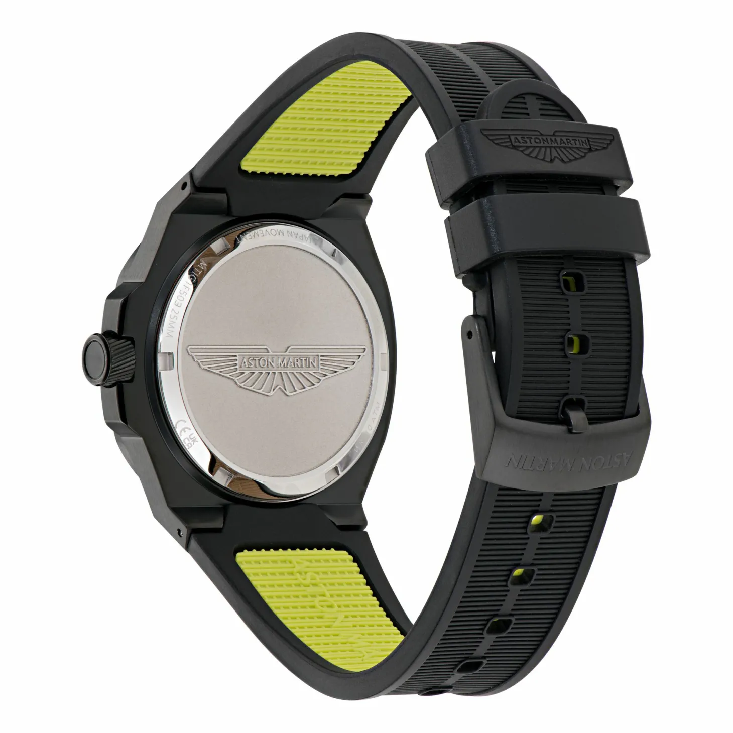 ASTON MARTIN Herren Armbanduhr AML ICON Schwarz/Lime MTIG1F503