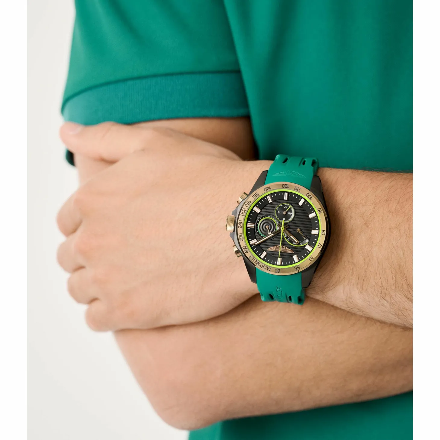 ASTON MARTIN Herren Armbanduhr AML THRILL Grün MTRH1F501