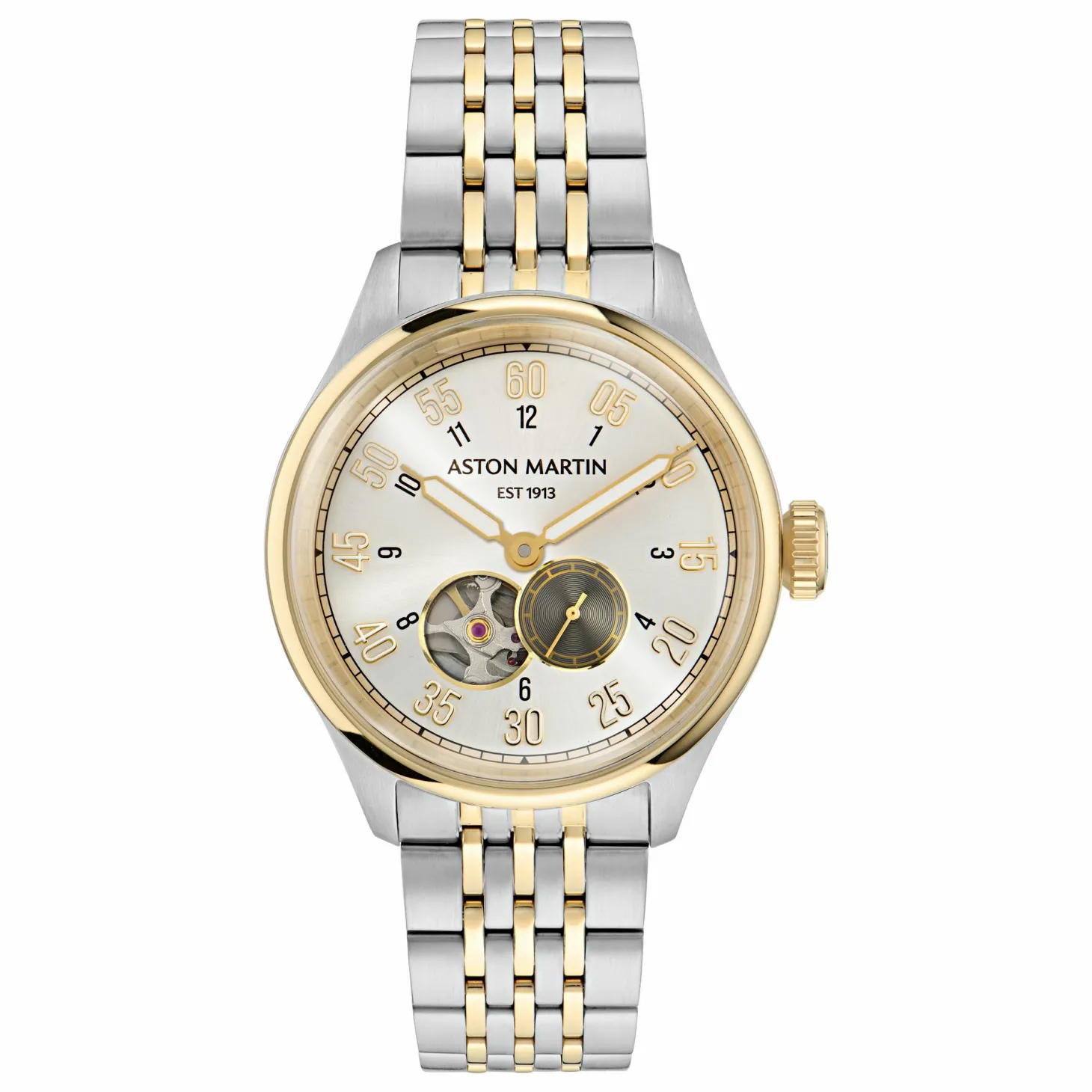 Aston Martin Automatikuhr Herrenuhr AML Timeless Silber/Gold MTTS1F503