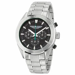 Aston Martin Herren Armbanduhr AML Icon mit austauschbaren Armband und Gehäuse 45 mm Schwarz Edelstahl MTIB1F501