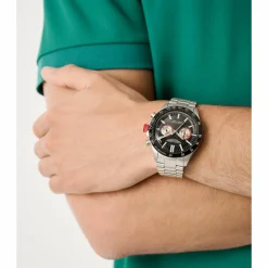 Aston Martin Herren Chronograph Armbanduhr AML ICON MTIS1F503 Blau/Stahl MTIS1F503