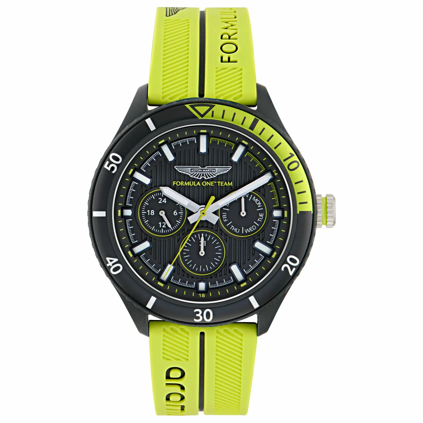 Aston Martin Herrenuhr Formula 1 Quartz 46 mm Schwarz Silikon MTFP1F502