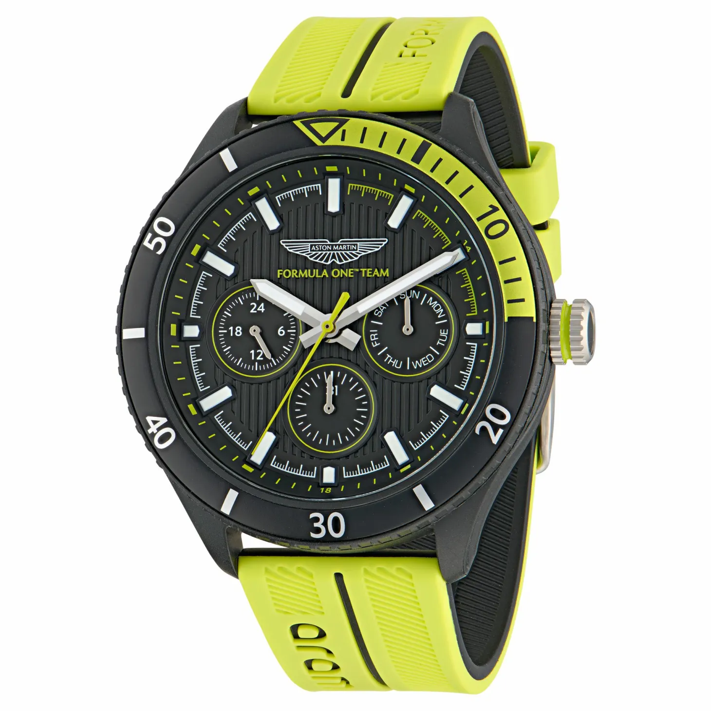 Aston Martin Herrenuhr Formula 1 Quartz 46 mm Schwarz Silikon MTFP1F502