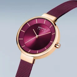 Bering Damen Armbanduhr Solar 31 mm 5 ATM Solar Slim Design Armband Milanaise 14631-969