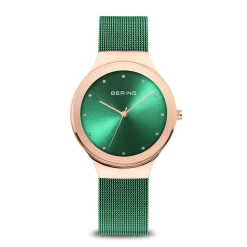 Bering Damen Armbanduhr Classic 34 mm 3 ATM Saphirglas SWAROVSKI ELEMENTS Slim Design Armband Milanaise 12934-868