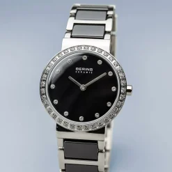 Bering Damen Armbanduhr Ceramic 29 mm Armband Edelstahl, Keramik 10729-702