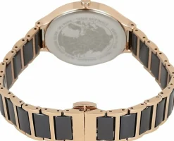 Bering Damen Armbanduhr Ceramic 34 mm Armband Edelstahlband mit Keramikelementen rosegold 30434-746