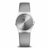 Bering Damen Armbanduhr Classic 30 mm Armband Satin Leder 12130-609