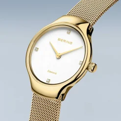 Bering Damen Armbanduhr gold, weiß Classic 13326-334