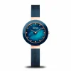 Bering Damen Armbanduhr Roségold glänzend, Blaues Perlmut-Zifferblatt Swarovski Elementen 1429-367