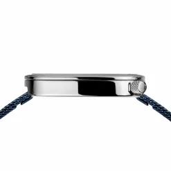 Bering Damen Quarz Armbanduhr Edelstahl Silber-Blau Milanaise Armband 18034-307