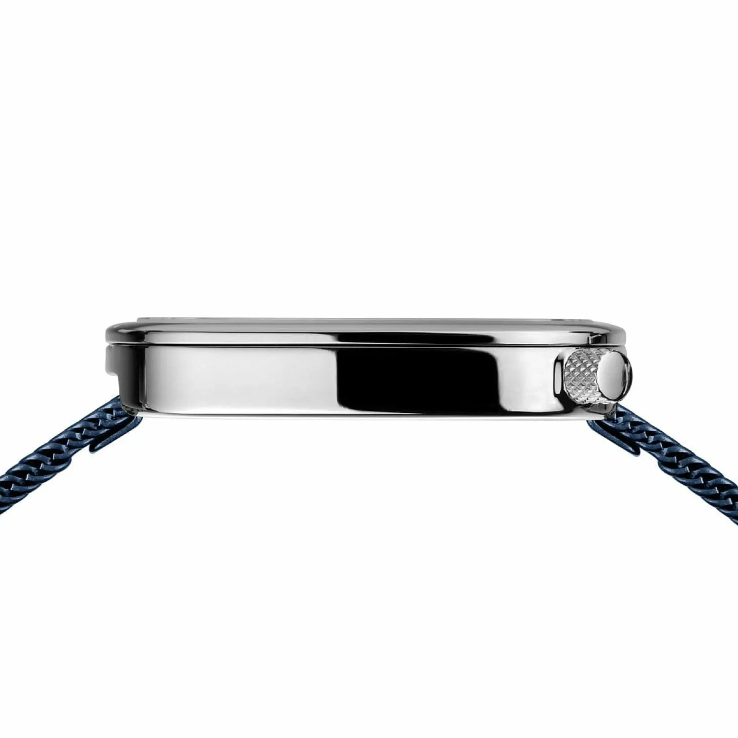 Bering Damen Quarz Armbanduhr Edelstahl Silber-Blau Milanaise Armband 18034-307