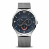 Bering Herren Armbanduhr Classic 41 mm Armband Milanaise silber 33441-007