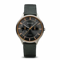 Bering Herren Armbanduhr Titanium 39 mm Armband Nylon 11539-879