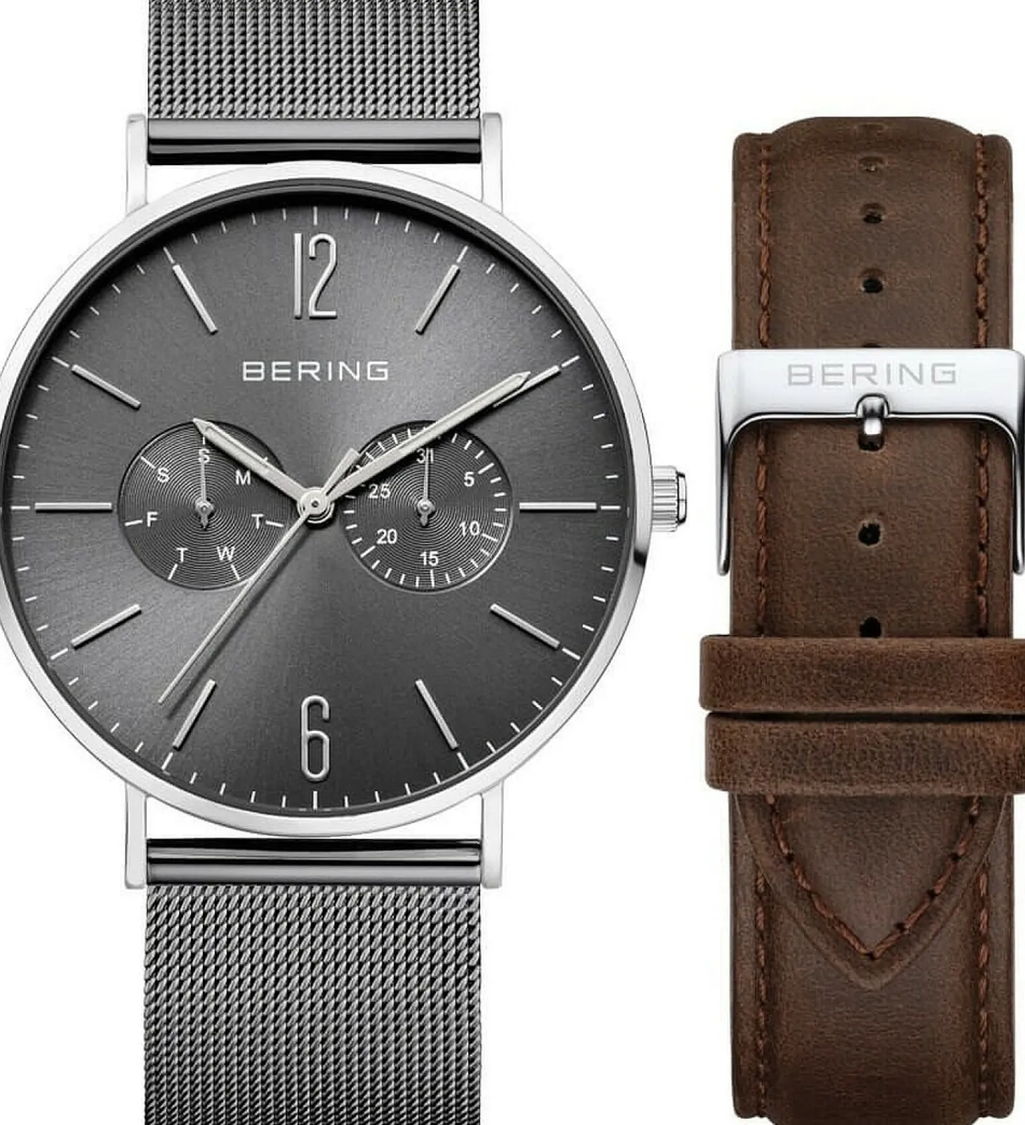 Bering Herren Armbanduhr Classic 40 mm Armband Milanaise 14240-309