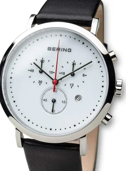 Bering Unisex Analog Quarz Classic Collection Armbanduhr mit Kalbsleder Armband und Saphirglas 10540-404