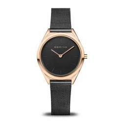 Bering unisex Armbanduhr Ultra Slim 31 mm Saphirglas Slim Design Armband Milanaise 17031-166