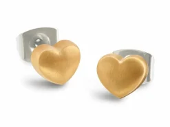 Boccia 05056-02 Ohrstecker aus gelbgoldplattiertem Rein-Titan in Herzform
