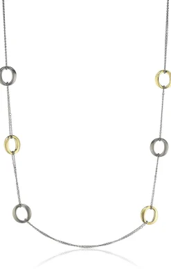 Boccia Damen Halskette Gliederkette 75cm Bicolor 0856-02