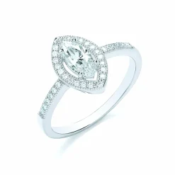 Buckley London Messing rhodiniert Kristall Ring 41676700942430