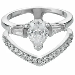 Buckley London Messing rhodiniert Kristall Ring 41676923600990