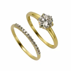 Celesta Gold 375/- Gelbgold Zirkonia Ring-Set 41679080325214
