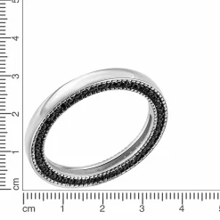 Celesta Silber Silber 925 rhodiniert mit 104 schwarzen Zirkonia-Steinen Ring 41679094644830